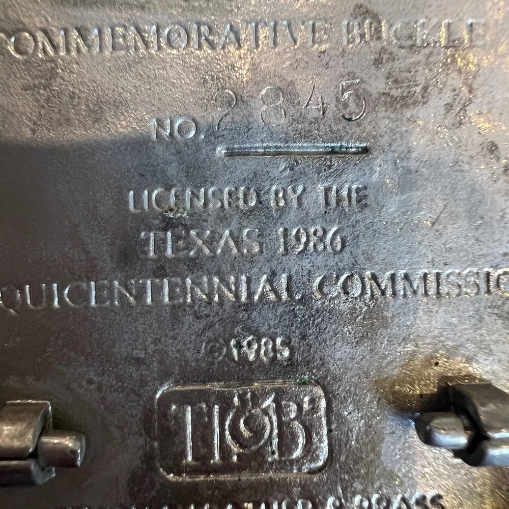Texas Sesquicentennial 1836-1986 Belt Buckle 24KT Gold Plate Texoma No 2845